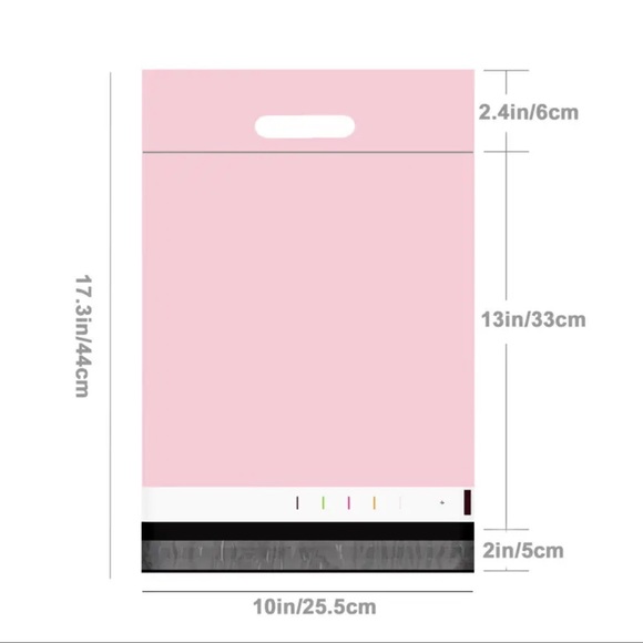 10 handle poly mailers 10x13 pale pink - plus mystery thank you cards & stickers - Picture 3 of 6